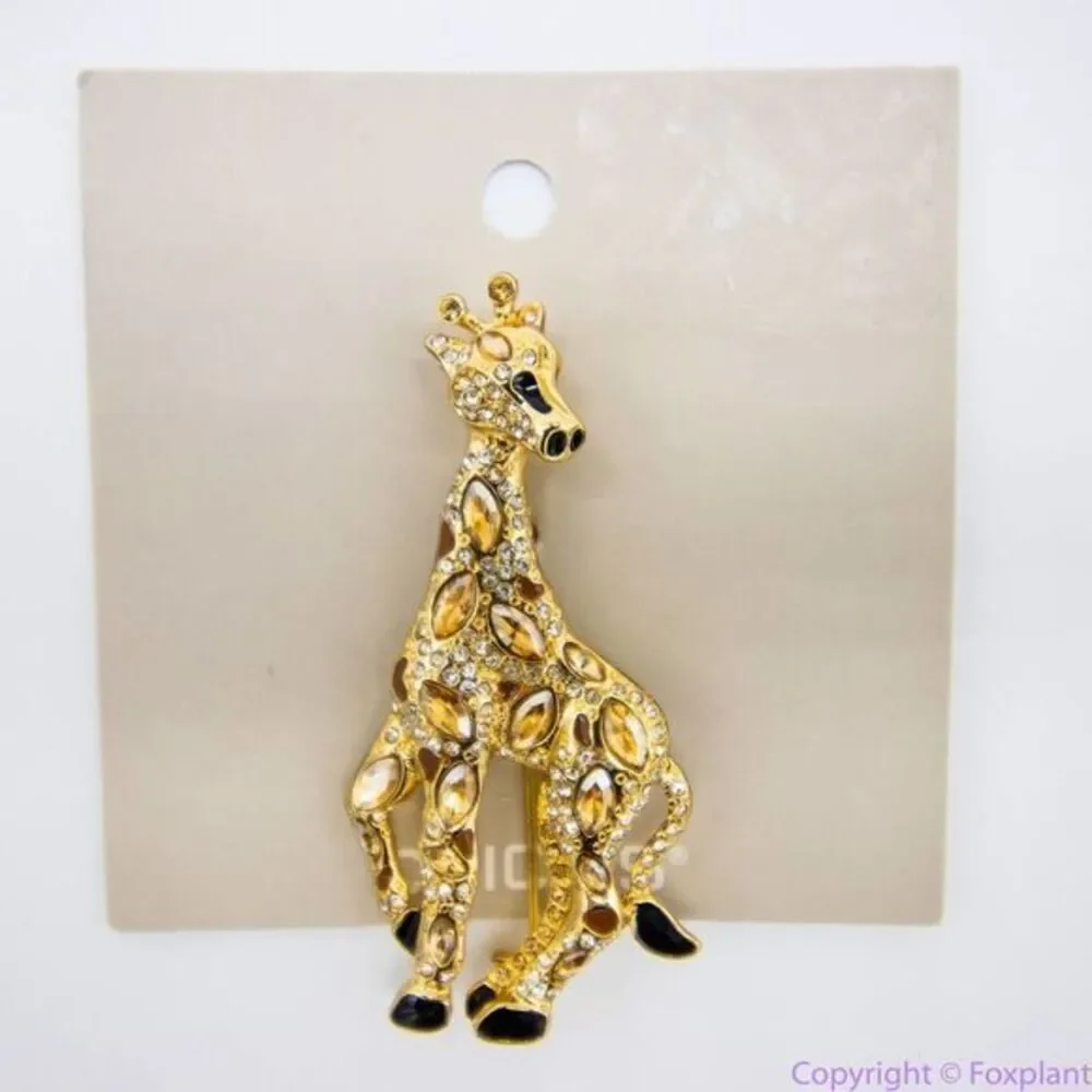 NEW Chico's giraffe brooch pin, color:‎ gold, black